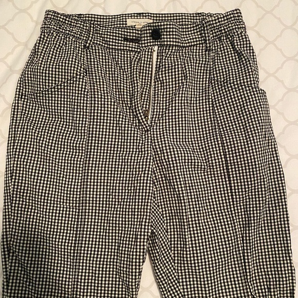 Silence + noise UO lightweight black and white gingham print high rise pants - Picture 4 of 5